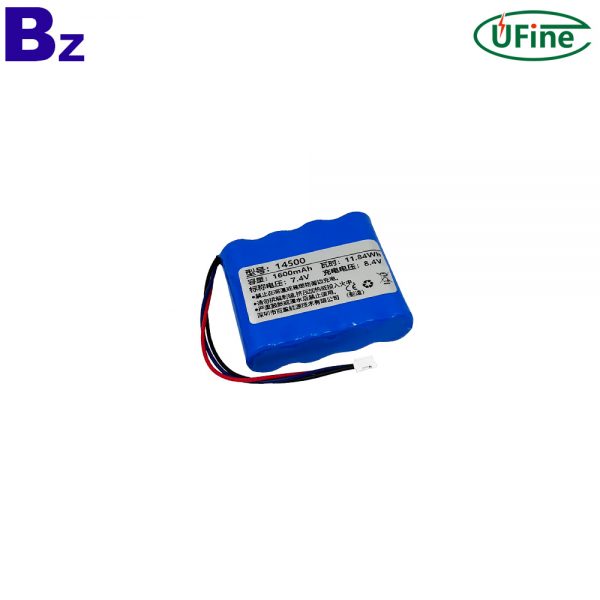 Customizes 14500 2S2P 7.4V 1600mAh Battery